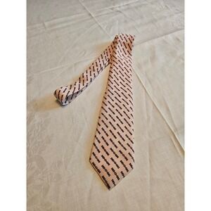Jean Francois Paris Pink Chain Link Pattern Silk‎ Necktie
